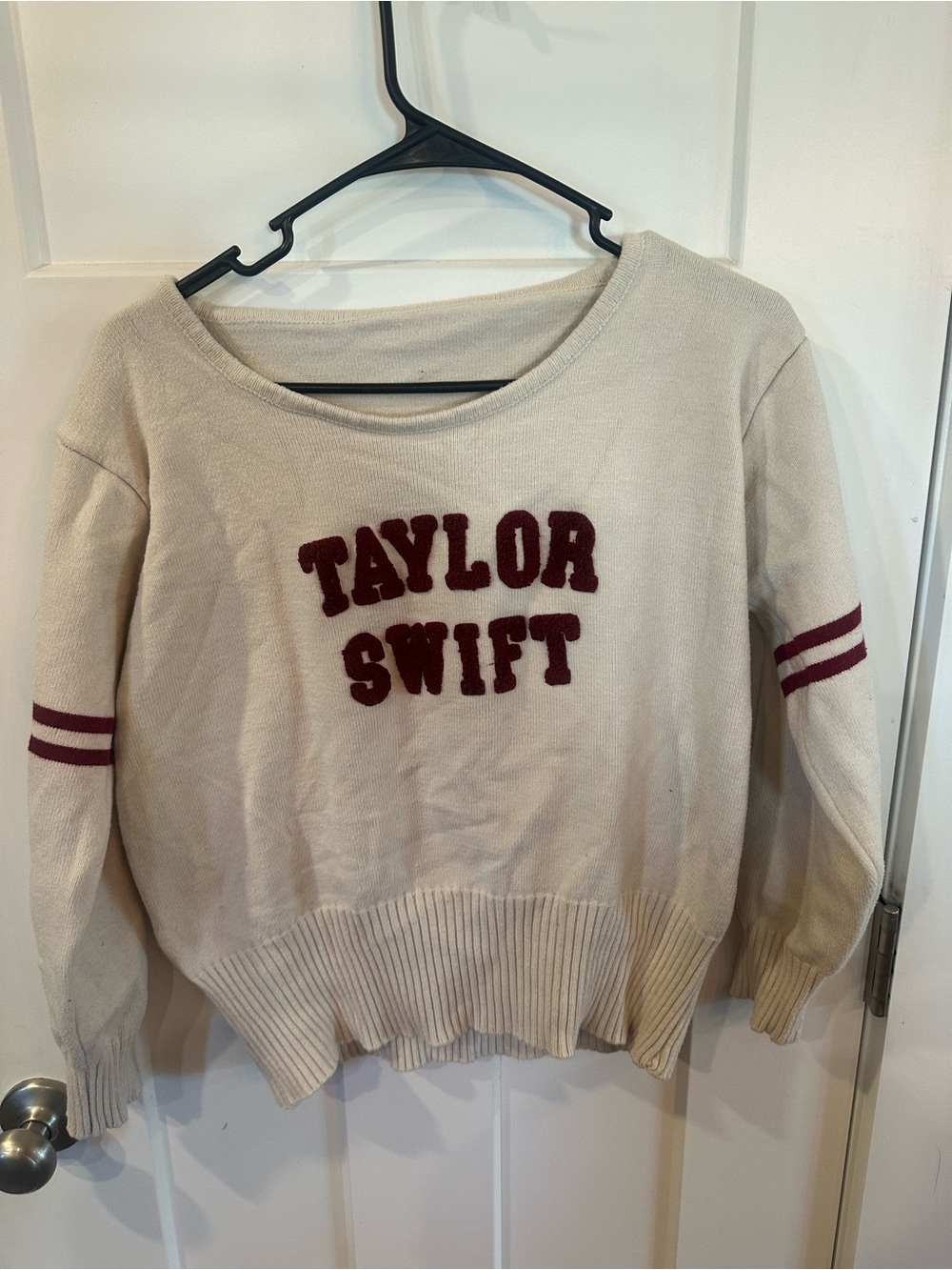 Taylor Swift | cream TS varsity style knit letterman sweater from Red Size XL